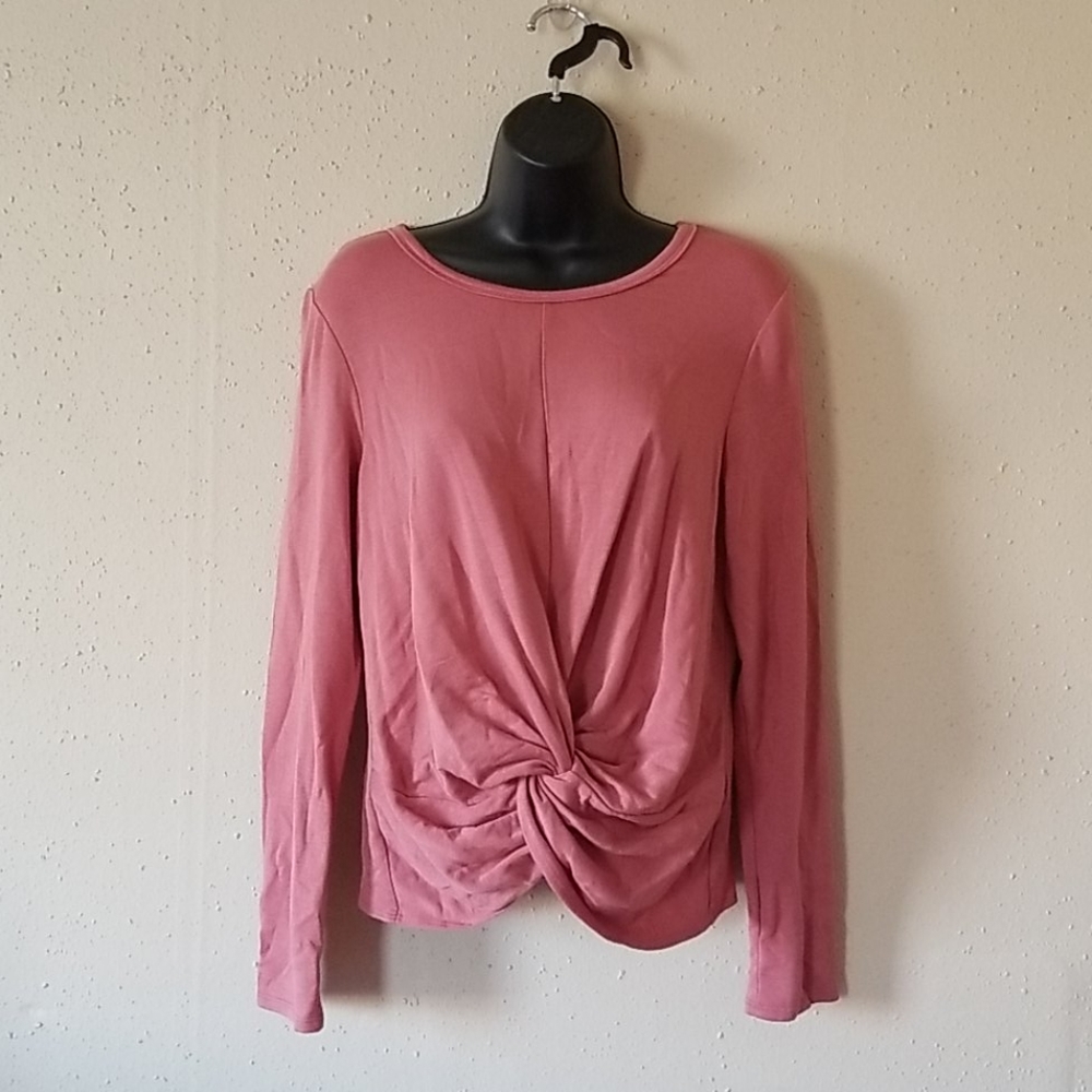 DREW Anthropologie Marsala LT Front Knot Shirt - Picture 2 of 5